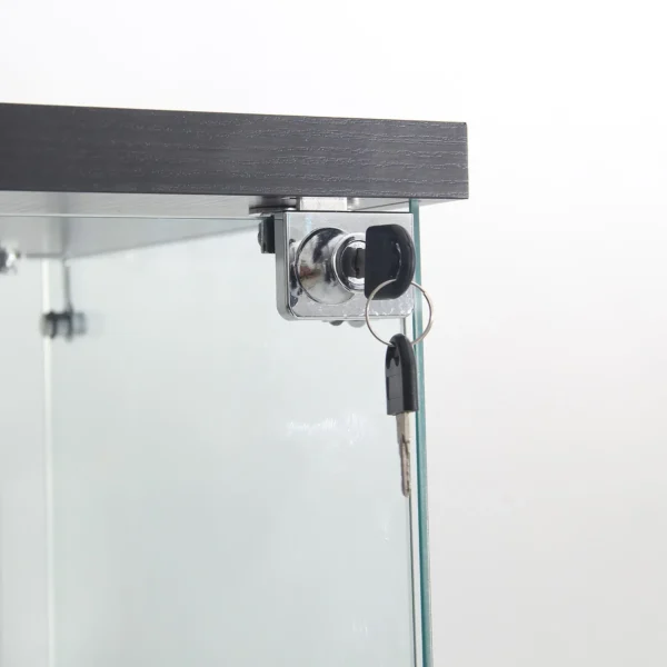 Vitrina de cristal con luz, gabinetes de salón modernos de 3 capas, gabinete de almacenamiento para libros coleccionables, vino, 125x42x36cm - Imagen 5