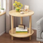 Mesa de noche sencilla, Mini mesita de noche moderna para sala de estar, armario de almacenamiento, mesa auxiliar redonda de madera para dormitorio, muebles de mesa de noche