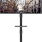 Soporte TV Ruedas para TVs 23 a 60 Pulgadas de LED, OLED Planos y Curvos, Soporte TV Móvil con Inclinables y Estante para Medios