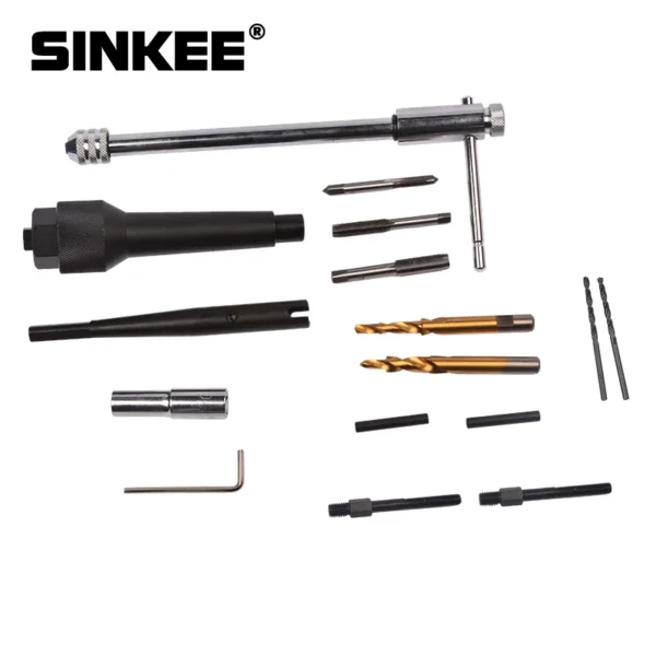 Kit de herramientas para quitar huecos de bujía, llave de taladro de reparación de rosca de extracción de bujías dañadas, 8MM, 10MM, SK1095 - Imagen 2