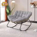 Luma cómoda silla de mimbre con forma de Nido de Pájaro, sofá mecedora tejido, sofá de ocio, hogar, balcón, sofá individual perezoso, mecedora para adultos