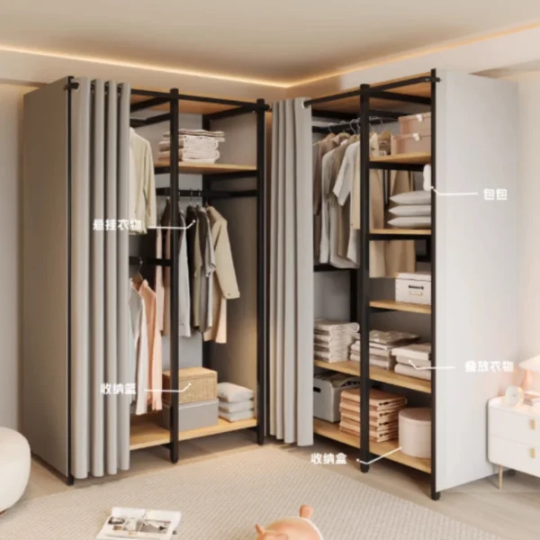 Armario Para ropa, organizador de almacenamiento, armarios abiertos, pantalla moderna de lujo, muebles modernos de gran capacidad Para Casa - Imagen 3