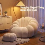 Sofá perezoso de estilo nórdico con forma de calabaza, silla individual que no gira, suave y cómoda, pequeña sala de estar, balcón, dormitorio