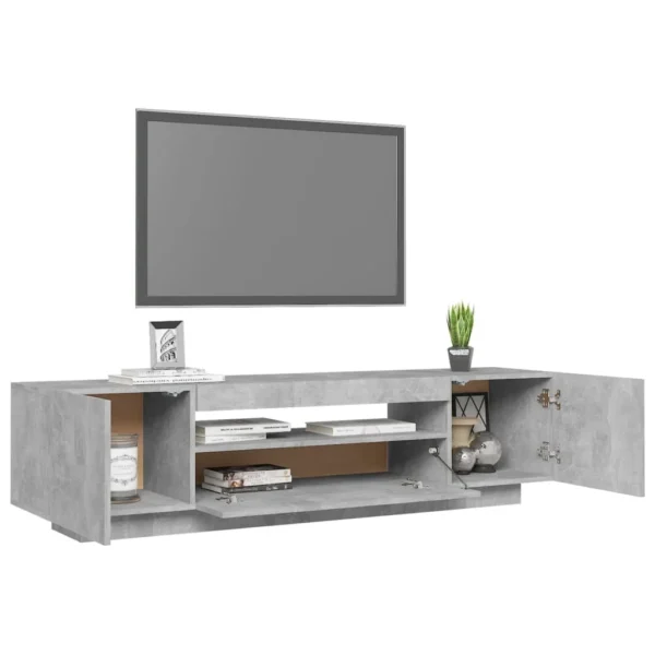 Armario de TV con luces LED, gris hormigón, 160x35x40 cm - Imagen 6
