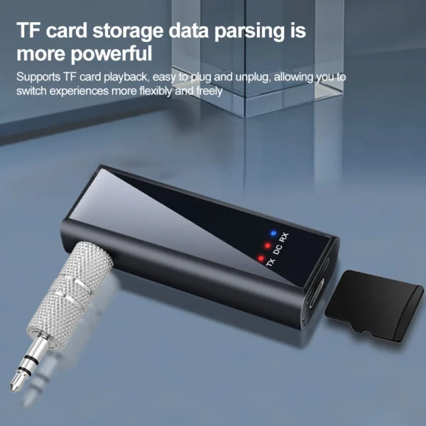 Transmisor receptor de Audio Bluetooth 5,4 2 en 1, adaptador inalámbrico estéreo Hifi, AUX de 3,5 MM con micrófono para coche, TV, PC, altavoz con cable - Imagen 4