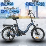 Bicicleta eléctrica plegable CY20 para adulto, bici con Motor de 350W, 36V, 12AH, batería de litio extraíble, 7 velocidades, neumático de 20 pulgadas, para nieve