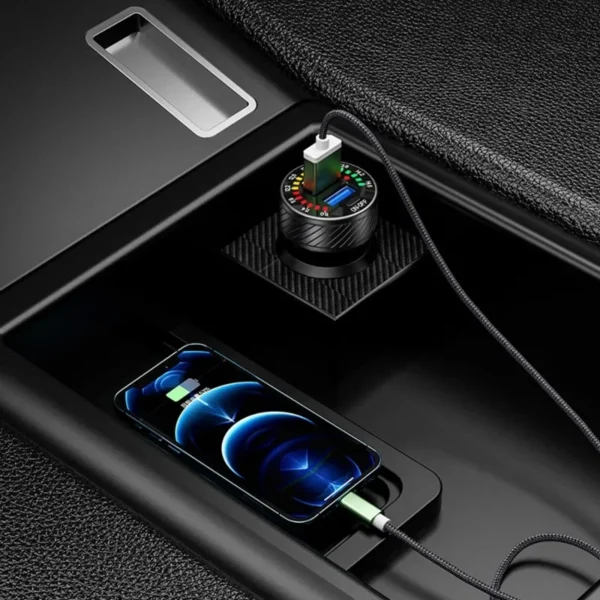 Cargador de coche USB Dual QC 3,0 de 12/24V, resistente al agua, 18W, luz de marquesina de carga rápida, voltímetro LED, interruptor de encendido y apagado, adaptador de cargador de coche - Imagen 6