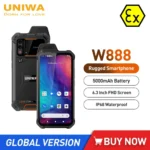 UNIWA W888 ATEX Explosion IP68 Robusto Andriod 11 Smartphone Octa Core 4GB + 64GB Pantalla HD/FHD de 6,3 pulgadas 4G Teléfono móvil 5000mAh NFC