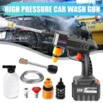 Pistola de lavado de coche inalámbrica de alta presión, generador de espuma de 300 mAh, limpiador de agua por pulverización, 30000 W, 60bar