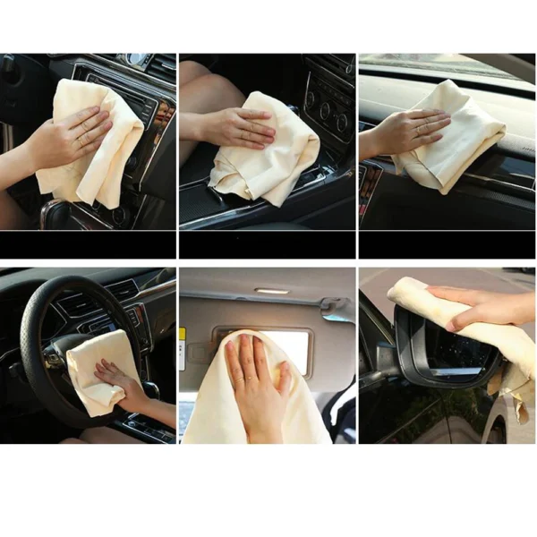 Paño de gamuza premium para limpieza de automóviles, paño seco para quitar el polvo, paño de gamuza, toalla de lavado, paño sin pelusa de 26 "x 17" - Imagen 5