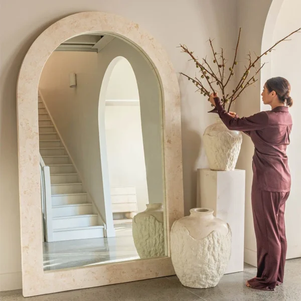 Espejo cuadrado De boda De diseñador, calidad De maquillaje, estética De lujo, Espejos De suelo para casa, longitud artística, decoración De pared grande - Imagen 4