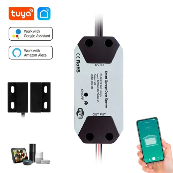 Tuya WIFI controlador inteligente de puerta de garaje aplicación interruptor inteligente controlado por voz con Alexa Echo Google Home Smart Life