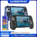 ANBERNIC-consola de juegos portátil RG556, Unisoc T820, Android 13, Pantalla AMOLED de 5,48 pulgadas, 5500mAh, WIFI, Bluetooth, reproductores de vídeo Retro