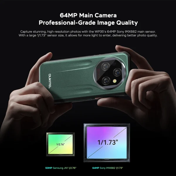Versión Global Oukitel WP39 Smartphone resistente MTK Dimensity 6100+ 5G 6GB + 256GB Pantalla de 6,6 pulgadas 11000mAh Android 14 Teléfono móvil - Imagen 4