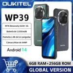 Versión Global Oukitel WP39 Smartphone resistente MTK Dimensity 6100+ 5G 6GB + 256GB Pantalla de 6,6 pulgadas 11000mAh Android 14 Teléfono móvil