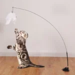 Juguetes interactivos para gatos, palos con plumas y ventosas