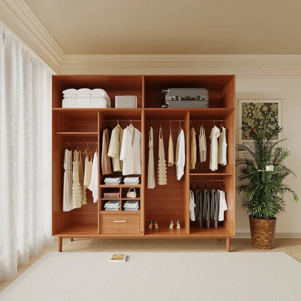 Armarios Vintage medianos, almacenamiento De Ropa De madera, armarios abiertos baratos para niñas, estante para dormitorio, Armario De Ropa, muebles para el hogar - Imagen 3