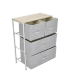 Gabinete de almacenamiento de 3 capas con 4 cajones, torre de almacenamiento extraíble para el hogar, sala de estar, gabinete de almacenamiento extraíble, organizador de tela