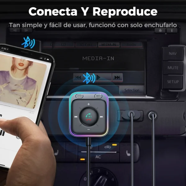 Joyroom-receptor inalámbrico para coche, adaptador con Bluetooth 5,3, doble micrófonos mejorados, ENC, cancelación de ruido, 3,5mm, AUX - Imagen 5