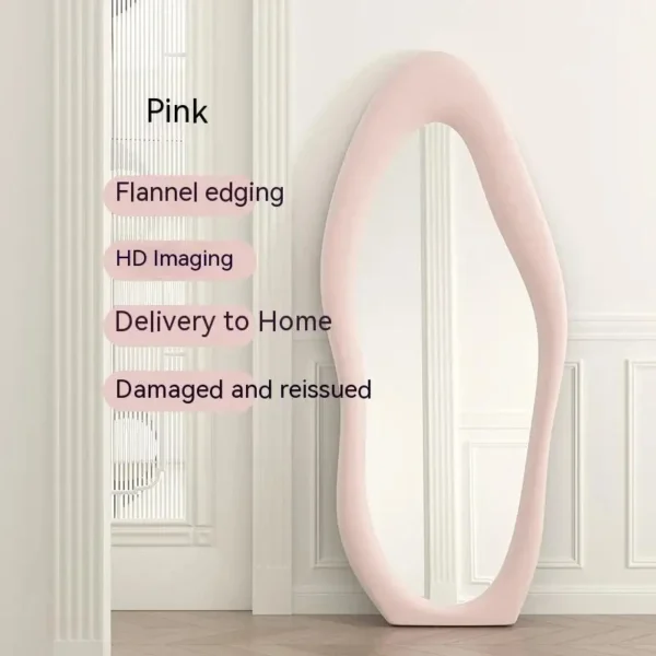 CX392LF Espejo de cuerpo completo de 180cm, espejo de tocador Irregular para suelo de nube, montaje para el hogar, baño, decoración de pared nórdica Entero de cristal - Imagen 2