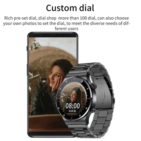 Xiaomi NFC Bluetooth llamada reloj inteligente hombres pantalla completa pulsera deportiva impermeable ECG Monitor de salud reloj inteligente para IOS Android - Imagen 3