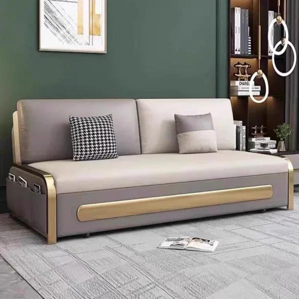 Sofá cama plegable, colchón De dos pisos, sofás De salón grandes y perezosos, muebles De sala De estar blancos minimalistas