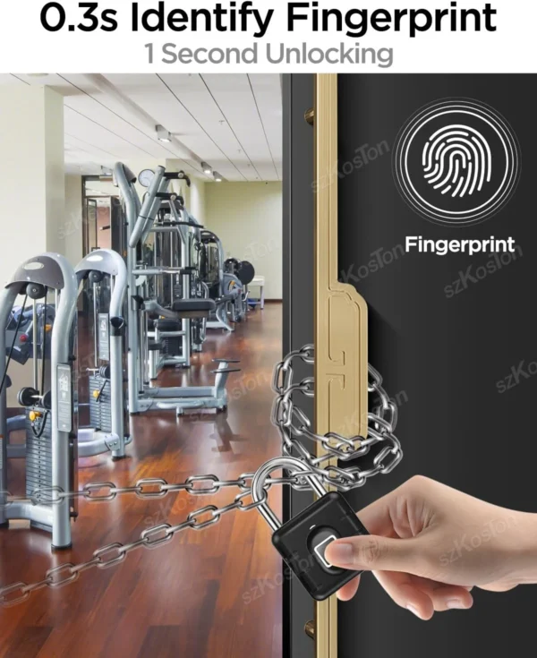 Candado con huella digital para maleta de equipaje, candado impermeable IP67, candado inteligente sin llave, cerradura biométrica, candado de gimnasio - Imagen 5