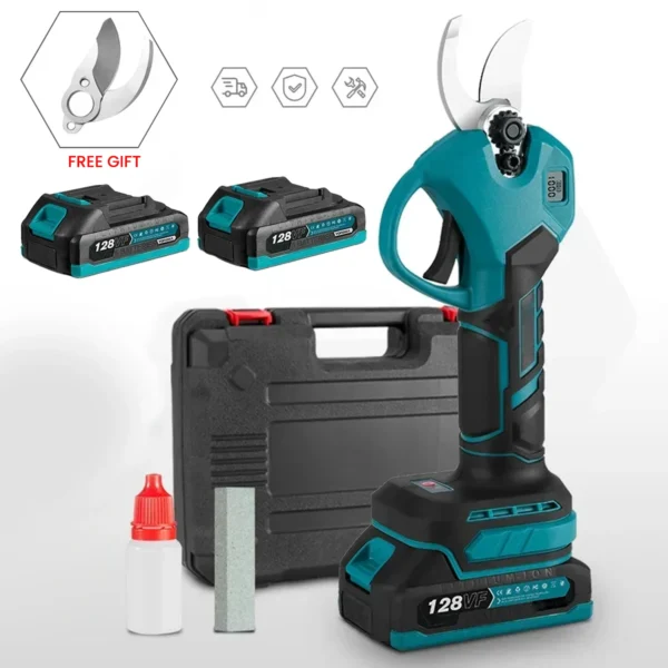 Tijeras de podar inalámbricas de 30mm, tijeras eléctricas de jardín con batería LED que indica y cortar los tiempos, poda de árboles frutales para Makita