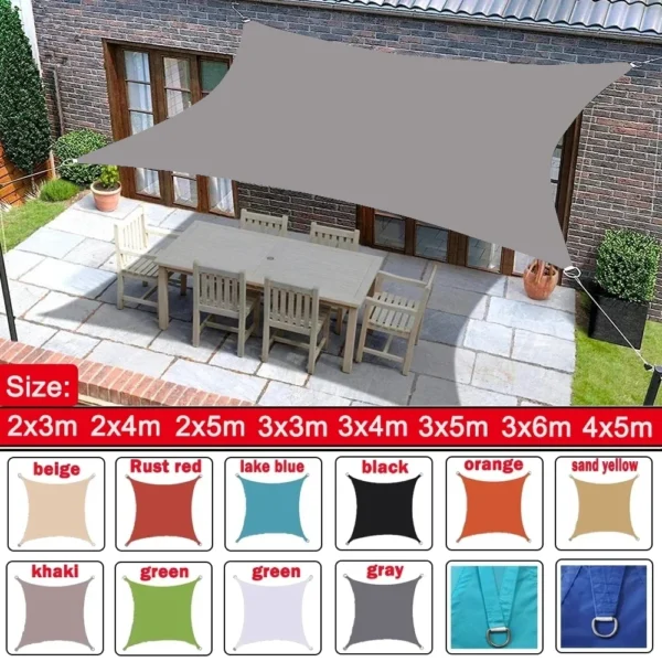 Sombrilla grande impermeable 300D, protección solar, dosel para exteriores, jardín, Patio, piscina, sombra, toldo de vela, sombra de Camping ﻿