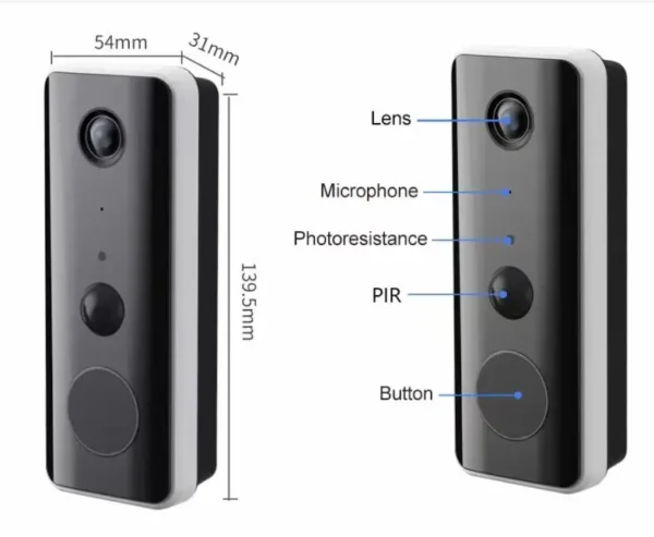 3MP 1296P Tuya APP Bluetooth dejar mensaje inalámbrico WIFI IP timbre con timbre interior Video puerta teléfono visor Visual de puerta - Imagen 3