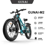 Bicicleta Eléctrica GUNAI-M2 para adulto, bici de montaña de 1500W, 48V, 17,5ah, 26 pulgadas, velocidad máxima de 60 KM/H