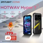 HOTWAV Hyper 7 5G teléfono resistente 6,6 ''FHD + 2K pantalla 10800mAh teléfono móvil 280LM 64MP Smartphone 8GB 256GB Android 14 teléfono móvil
