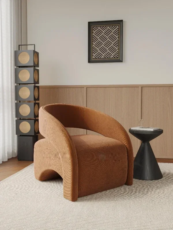 Silla individual para sala de estar, sofá individual perezoso, silla de ocio de diseñador, sofá individual ligero de lujo de alta gama - Imagen 3