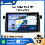 Radio de coche 2Din Android 12 Carplay para BMW E46 M3 318/320/325/330/335 1998-2006 reproductor Multimedia estéreo unidad principal de navegación GPS