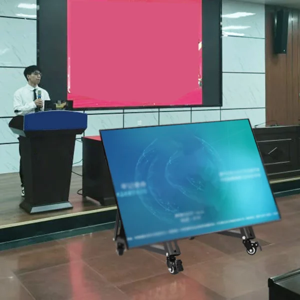 2 soportes para TV móvil de baja altura, soporte para TV rodante de Metal estable que ahorra espacio con monitor de ruedas, soporte de suelo para conferencias LCD - Imagen 3