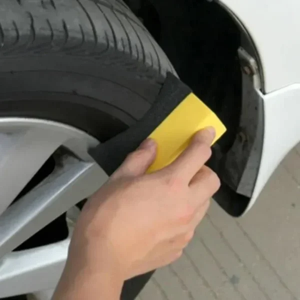Esponja para encerar y pulir ruedas de coche, almohadilla de esponja de succión de agua, 10x6x4cm, cepillos para neumáticos, detalles automáticos, cepillo azul para ruedas de lavado de coches, 1/3 Uds. - Imagen 2