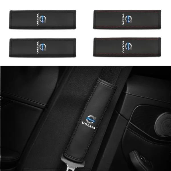Almohadilla de hombro con logotipo de coche, cubierta de cinturón de seguridad de cuero, accesorios para Volvo XC40 S60 S80 S90 XC60 XC70 XC90 V40 V60 V90, 2 uds. - Imagen 4