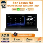 Nunoo Android 14 CarPlay Auto Radio para Lexus NX NX200 NX200T NX300h 2014-2021 navegación Multimedia GPS DSP 4G WiFi