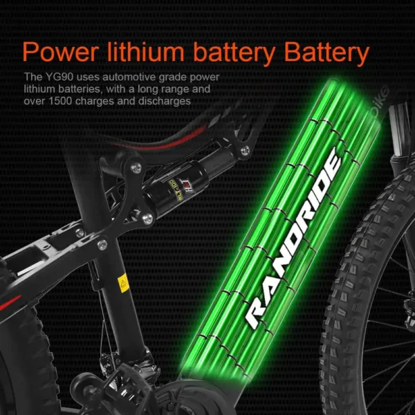 Rad Ride-bicicleta eléctrica YG90, bici con Motor de 1000W, 48V, 17Ah, velocidad máxima de 45 km/h, batería de 27,5 pulgadas, neumáticos todoterreno, freno hidráulico de montaña - Imagen 6