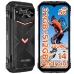 DOOGEE V Max Pro Rugged Smartphone Dimensity 7050 5G 6.58" IPS Screen 12GB 512GB 22000mAh/33W 108MP AI Camera Android 14 NFC