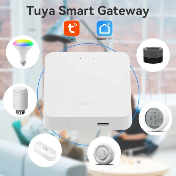 Tuya ZigBee 3,0 Hub de enlace inteligente multimodo puente de casa inteligente WIFI Bluetooth aplicación remota Control inalámbrico para Alexa Google Home - Imagen 2