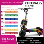 Cheevalry-patinete eléctrico S11 PRO para adulto, Scooter todoterreno potente de 2x3000W, V y 43AH Batería de 60, neumático de 11 pulgadas