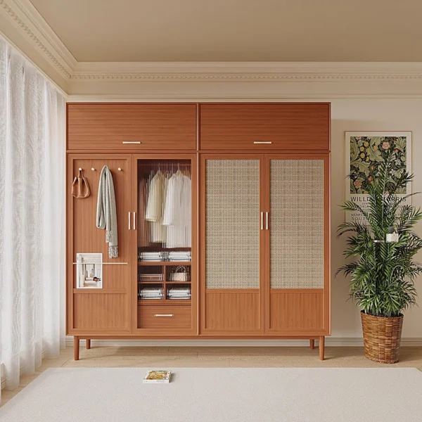 Armarios Vintage medianos, almacenamiento De Ropa De madera, armarios abiertos baratos para niñas, estante para dormitorio, Armario De Ropa, muebles para el hogar - Imagen 4