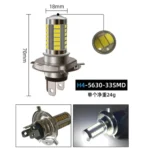 Luces antiniebla para motocicleta, bombillas Led delanteras H1 H3 H4 H7 5630-33SMD 1500lm 12V 6W, bombillas para faros de motocicleta, piezas de motocicleta