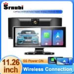Srnubi 11,26 pulgadas 4K DVR Dash Cam cámara de visión trasera Wifi Carplay Android Auto salpicadero GPS navegación vídeo espejo Monitor de coche