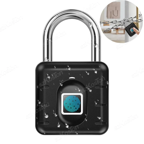 Candado con huella digital para maleta de equipaje, candado impermeable IP67, candado inteligente sin llave, cerradura biométrica, candado de gimnasio