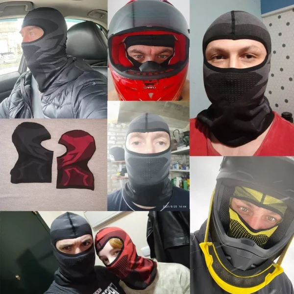 Pasamontañas transpirable para motocicleta, cubierta completa para cara, máscara para ciclismo, Motocross, casco para montar en motocicleta, gorros con forro para hombres y mujeres - Imagen 2