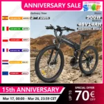 SAMEBKE-bicicleta eléctrica plegable de aleación de aluminio, bici de montaña con Motor de 900W, batería de litio de 48V 14Ah, neumático de 26 pulgadas