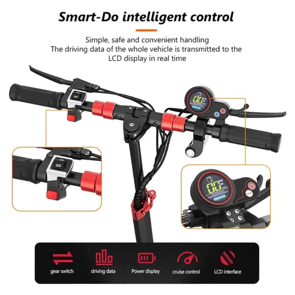 Mankeel-patinete eléctrico MX-14 para adultos, Scooter con neumático todoterreno lleno de aire de 10 ", rango máximo de 60km, sistema de frenado Dual, 800W, 10Ah - Imagen 5