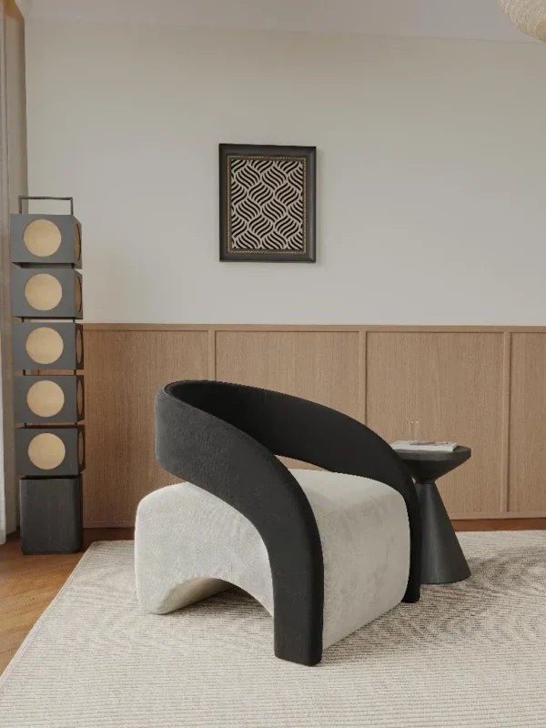 Silla individual para sala de estar, sofá individual perezoso, silla de ocio de diseñador, sofá individual ligero de lujo de alta gama - Imagen 5
